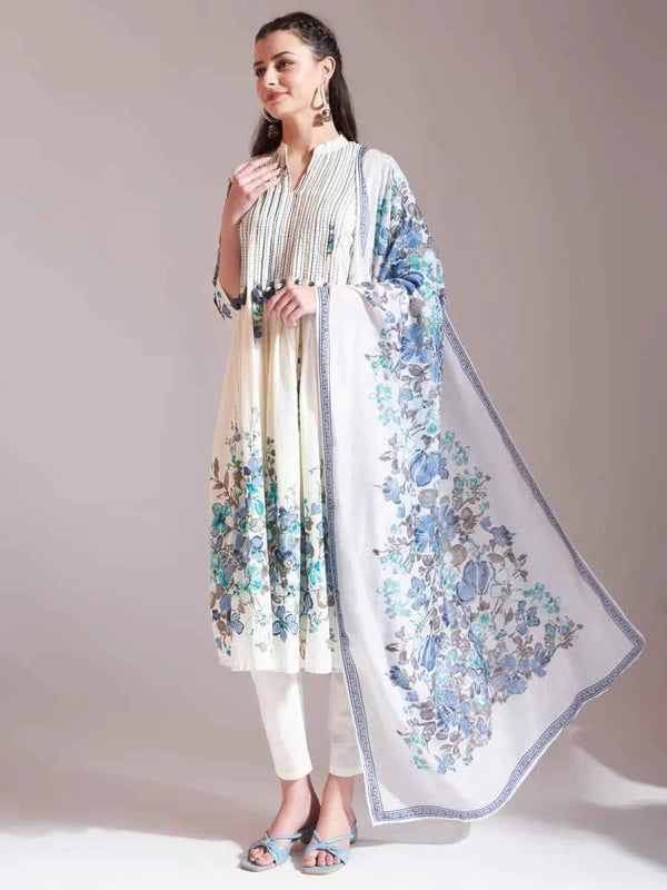 White Cotton Kurta Set - HAB Collections