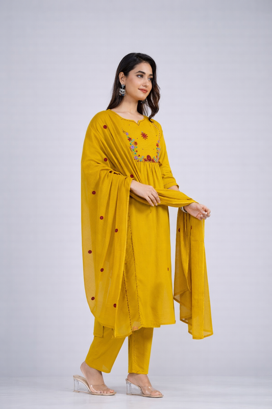 Daily Wear Yellow Kurta Set