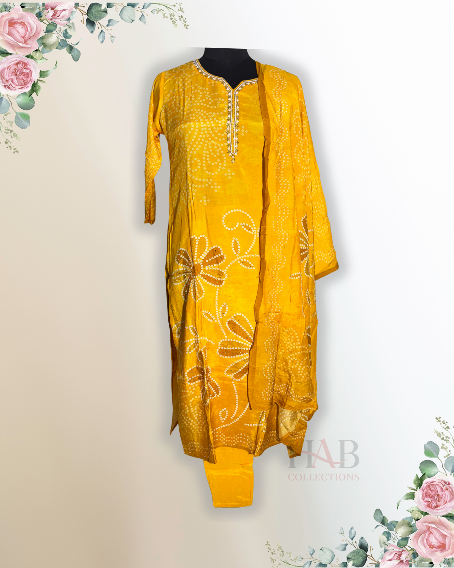 Daily Wear Yellow Straight Cut Kurta Set - HAB Collections