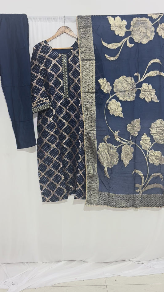 Festive Wear Blue Kurta Set
